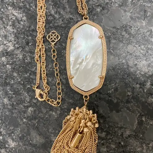 Kendra Scott Mother of Pearl Rose Gold Necklace