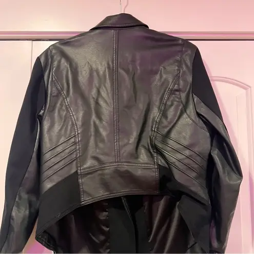 Torrid  Black faux Leather Moto‎ Jacket with Asymmetrical Zipper large