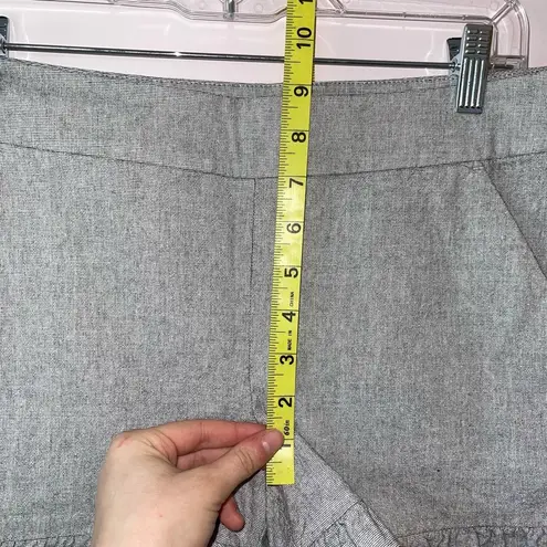 The Loft Light Gray Mid-rise Ruffle Hem Side Zip Fabric Shorts