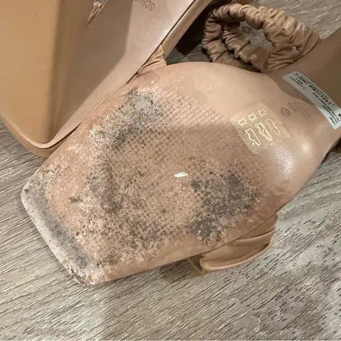 Schutz Lirah Nappa Leather Sandals Size 9 Honey Beige