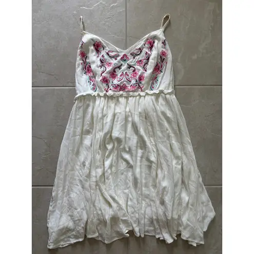 Torrid  Dress Womens 2 White Floral Dress Boho Milkmaid Prairie Beachy Flowy‎ - Image 3