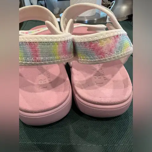 TRAQ Alegria Sparq Backstrap Sport Sandals Tie Dye Pink Pastel Size 8 Used