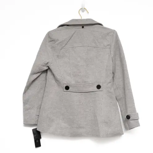 Liverpool - Gray Double-Breasted Peacoat with Removable Hood