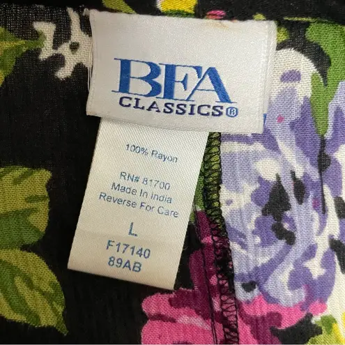 Vintage Maxi Dress Floral Mixed Print Cottagecore Prairie Fairy Garden Black Size L