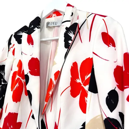 Kasper White Floral Multicolor Blazer Suit Coat Women's Size 2 PETITE NWT