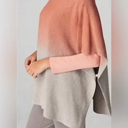 J Jill Purejill Poncho‎ Sweater. One Size. Dip dyed. Peachy gray. Orange