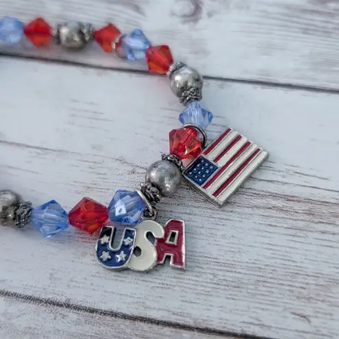USA America Theme Stretch Bracelet