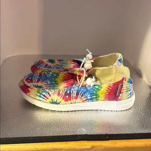 Corkys Red and Blue Moccasins Vibrant Slip