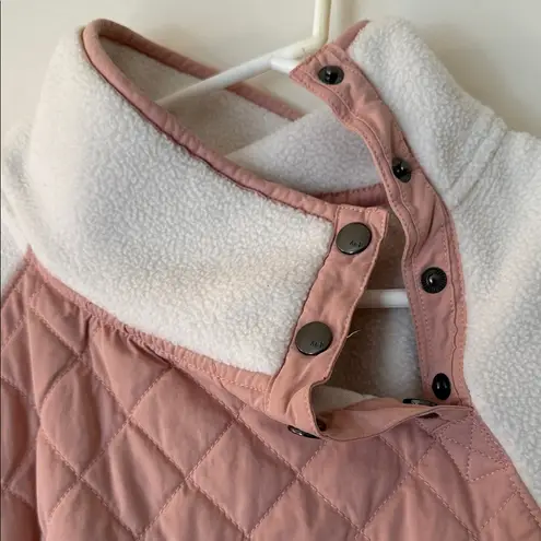Abercrombie & Fitch  Pink and Cream Quilted Turtleneck Sweater - Image 2