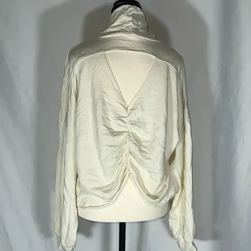 Lanston • White Long Sleeve Open Back Scrunch Women’s Size Lg **See Measurements