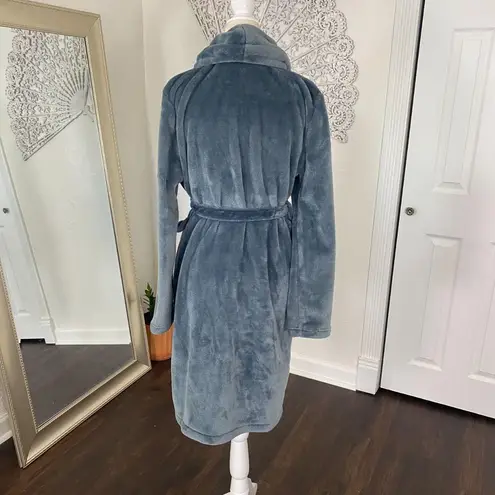 Hunkemoller Fuzzy Fleece Blue Gray Warm Winter Robe XS S