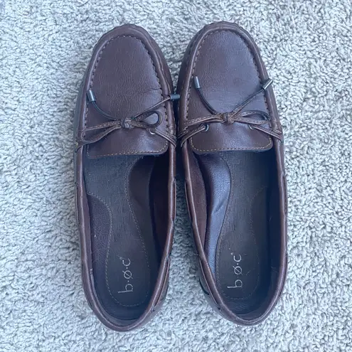 B.O.C. Dark Brown Carolann Leather Moccasin Driving Loafers Boat Shoes 10 Wide