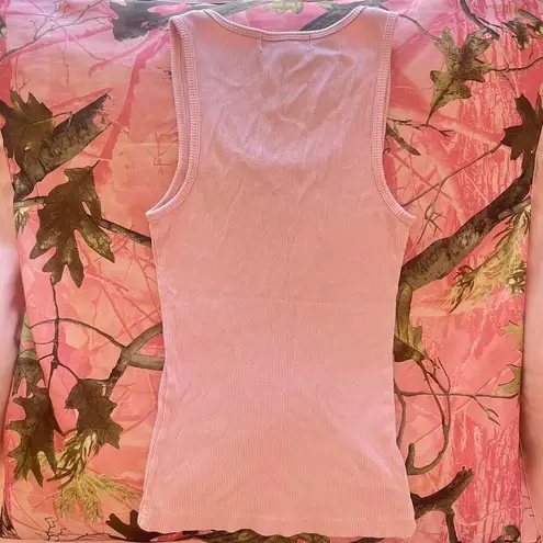 Full Tilt y2k light baby rose pink fitted cotton ribbed cami 