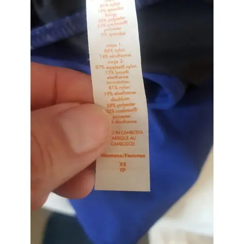 Lucy Womens Blouse Top Sz XS Activewear Athleisure Blue Yoga Workout Gym Padded