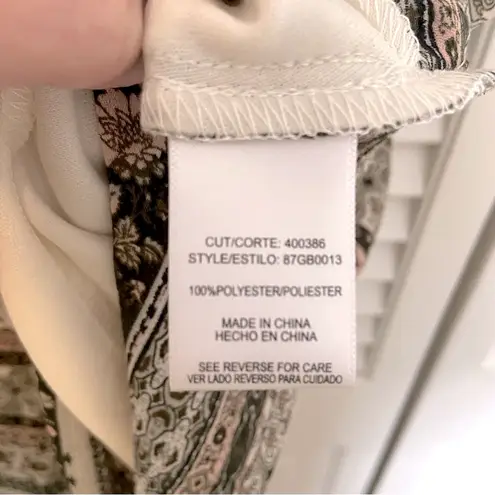 Heart soul Bandana Print Scarf Cut Sleeveless Cream Tan Pink Black Tank M Medium