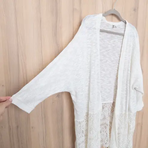 Est 1946 Womens Open Front Cardigan Sz 18/20W White Lace Boho Chic Cottage Cozy - Image 4
