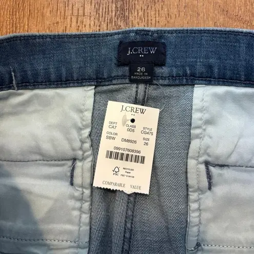 NWT J.Crew Cropped Lightweight Denim Spring Blue Wash Size 26