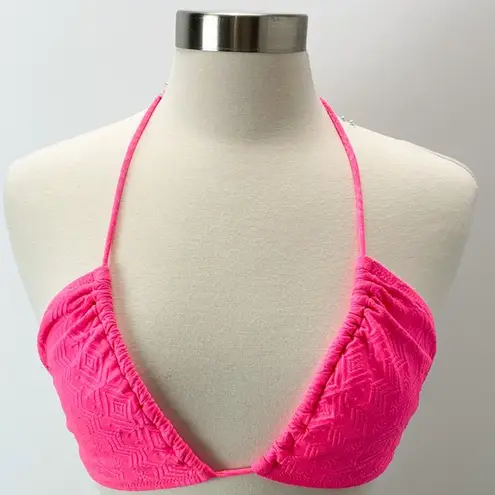 American Eagle  Hot Pink Tribal Textured Triangle String Bikini XL #204