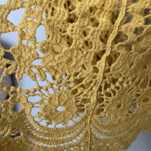 Do Everything In Love NEW NWT Yellow Eyelet Crochet Sweater