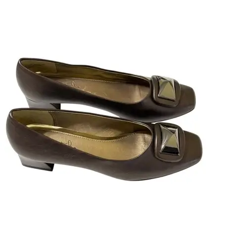 Hush Puppies Soft Style Pumps Women Size 9M Gunmetal Pearl Style 701036 EUC