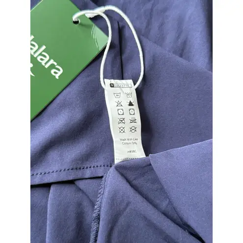 Halara NWT Breezeful Racerback Dress Womens Large Navy Hi-Low Midi Built In Bra