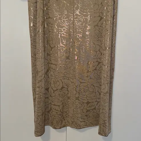 SheIn Dolman Sleeve Holiday Maxi Dress Metallic Floral Rose Print Women’s 2X by 