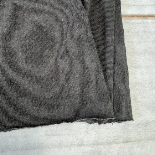 Epic Rolling Stones Faded Black Vintage Look Thrashed Patriotic Logo Cut Off Tee Size XS