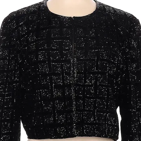 Niteline Della Roufogali Vintage Designer Beaded Bolero Blazer Jacket Black LRG Size L