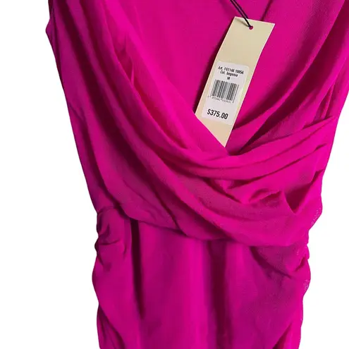 Fuzzi Begonia Pink Sleeveless Ruched Draped Scoop Neck Dress Size Medium