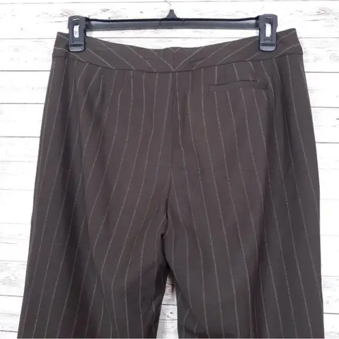 Ann Taylor  Womens Wool Pants Size 8 Fully Lined Brown Pinstripe 98A - Image 3