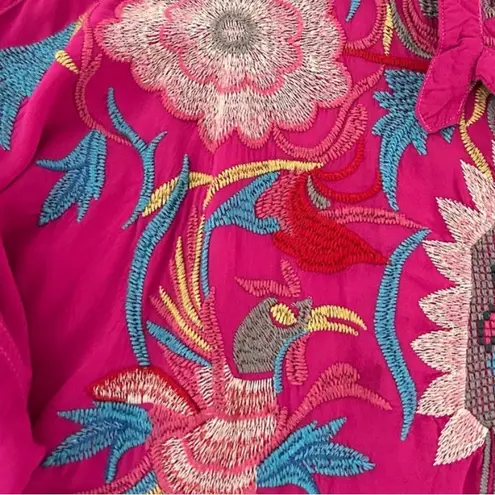 Johnny Was Biya Atterholt extremely heavily embroidered button-down blouse RARE