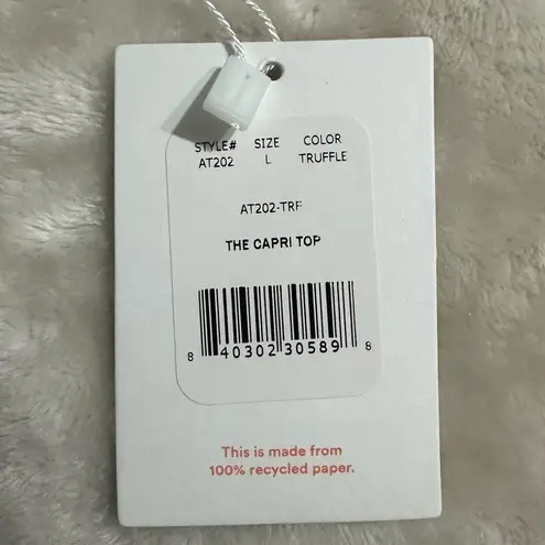 ANDIE Swim The Capri Top Women's Large Truffle Eco Nylon Adjustable Straps NWT