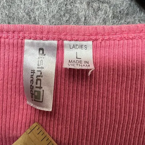 Vintage Y2K Baby Tee Pink Ribbed Cotton T