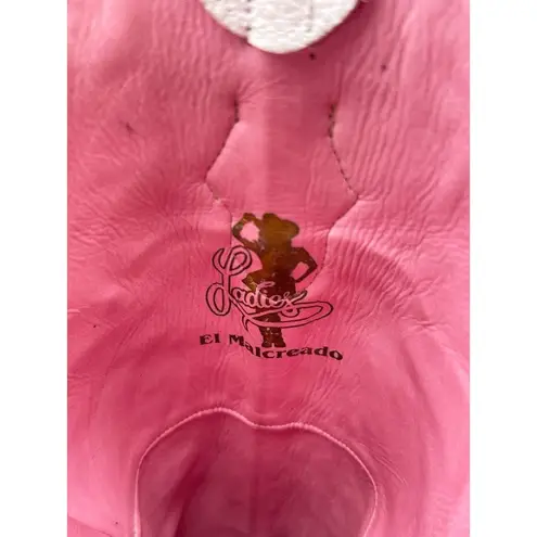 El Malcriado Womens Western Boots White Leather Embroidered Cowgirl Rodeo US 9