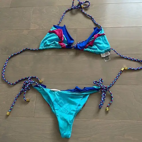 Beach Bunny ruffle bikini - top Small bottoms XS