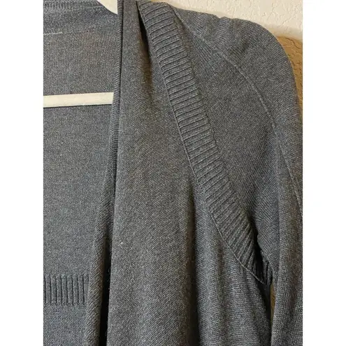 Lululemon ‎ Gray Long Open Asymetrical Cardigan Sweater Sz 8(based on measures)