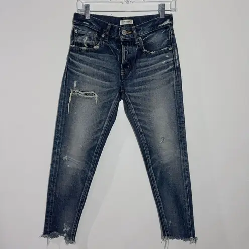 NWOT MOUSSY VINTAGE Kelley Tapered Distressed Jeans In Blue Size 24