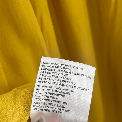 Ba&sh Fox Camisole Size Medium Tank Cami Yellow Picot Trimmed Crepe Straps VNeck