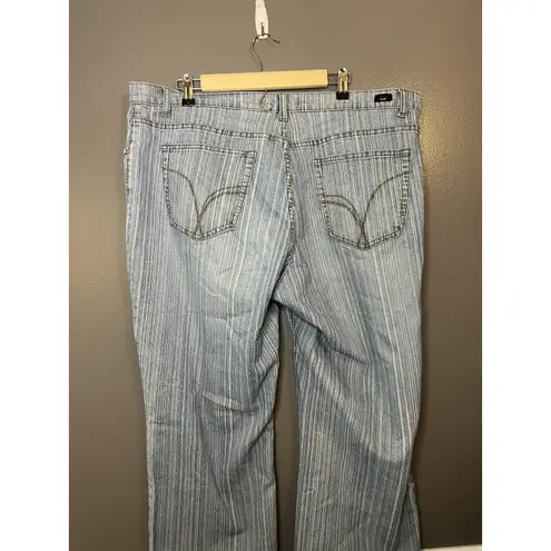 Vigoss Jeans Womens Bootcut 24 Blue Striped Light Wash 5 Pocket Zip Fly Low Rise Size undefined