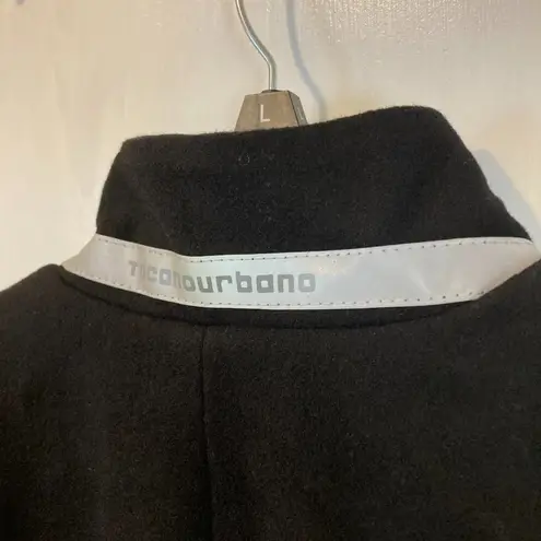 Tuscano Urbano women's size 40 IT thermal wool blend windproof long moto jacket Black