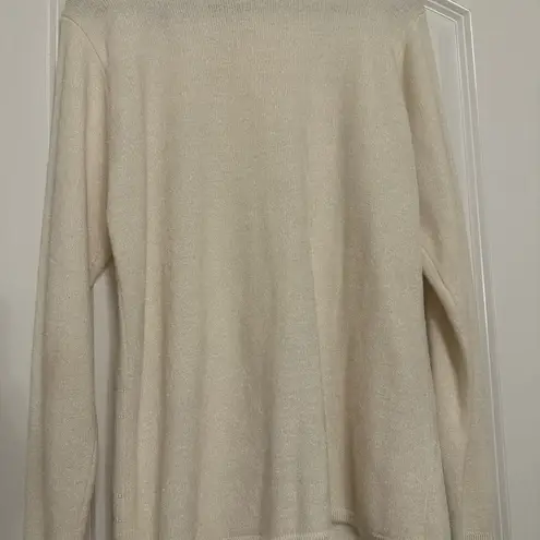 JENNY Sweater Women Medium Floral White Embroidered Long Sleeve Cardigan