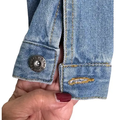 The Style Between Us Denim Fringe Rhinestone Fringe Jean Jacket Size Medium