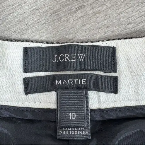 J.Crew  Martie Herringbone Tweed Wool Sequin Crop Pants Trousers Black 10