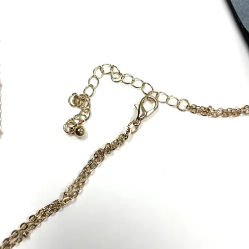 Massini Womens Necklace Earrings Set Green Stone Gold Boho Statement Jewelry