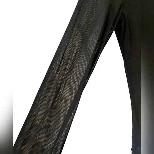 Uno Core Black Transparent Fabric Blouse and Stones. Size 2