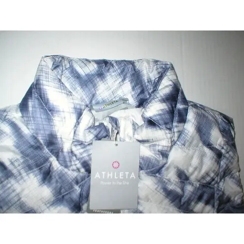 Athleta New $168  Womens White Gray Vest XL Warm NWT Featherdry 800 Fill Down Ble