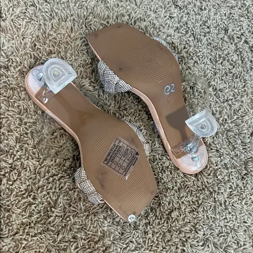 Mudd  Silver Braided Heeled Sandals