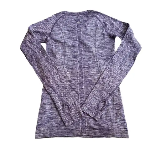 Lululemon  Swiftly Tech Long Sleeve Crew Size 4 Space Dye Heathered Purple Fog