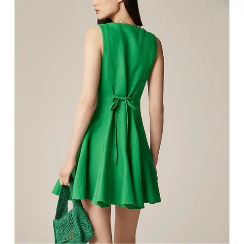 J.Crew NWT  Mini Dress Linen Bright Gem Green
