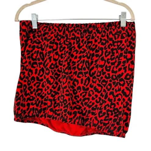 NWT New York & Co Red Leopard Animal Print Tube Top Womens Size Large